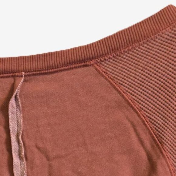 Womens long sleeve Burgundy Sweater small exposed seam unfinished look - Picture 5 of 6